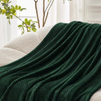 Exclusivo Mezcla Fleece Bed Blanket Queen Size, Super Soft and Warm Blankets for Couch, Sofa and Bed Waffle Textured, Cozy, Fuzzy and Lightweight (Forest Green, 90x90 Inches)