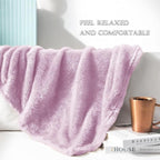 Exclusivo Mezcla Plush Fuzzy Fleece Throw Blanket Extra Large, Super Soft, Fluffy and Warm Blankets for Couch, Bed, Suitable for All Seasons (50x70 Inches, Light Purple)