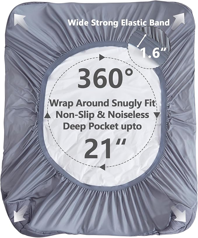 Twin XL Mattress Pad Waterproof, Soft Cooling Mattress Topper for College Dorm, Extra Long Twin Mattress Cover Protector Washable, Deep Pocket 8-21" (39x80 inch, Grey)