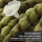 Richave King Size Fleece Blanket,Premium Lightweight Anti-Static 90x108 Inches 3D Clouds Stylish Jacquard Velvet Plush Bed Blanket for King Calking Bed, Tie-dye Olive Green