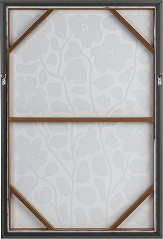 Bloomingville Wood Framed Textured Paper Wall Décor with Flowers