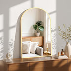 Sweetcrispy 24"x36.5" Arched Gold Bathroom Mirrors for Wall, Bathroom Mirrors for Over Sink, Wall Decor for Bathroom, Entryway, Bedroom, Vanity