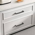 goldenwarm 150 Pack 18 Inch Black Cabinet Handles Matte Black Drawer Pulls Stainless Steel Cabinets Hardware Square Bar Modern for Kitchen Bathroom Cupboard
