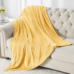 BEDELITE Fleece Blanket Cream Yellow Throw Blankets for Couch & Bed, Luxury Plush Cozy Fuzzy Blanket 50" x 60", Super Soft Warm Lightweight Throw Blanket for Travel Camping