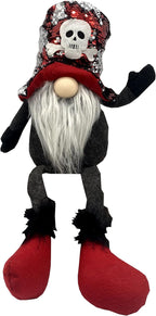 Admired By Nature ABN5D019R-RD, Sitting Halloween Plush Tomte Gnome Swedish, Scandinavian Style Decor, Dangle Leg Shelf sitters, Reversible Sequin Color Home Décor, Red/Silver, X-Large