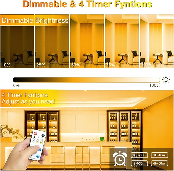 DAYBETTER COB Led Strip Light, Led Light Strips with Remote and App, 16.4 ft 3000K Dimmable Warm White Led COB Light Strip, Indoor COB Led Lights for Bedroom, TV, Mirror, Ceiling, Cabinet, Closet