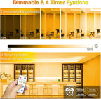 DAYBETTER COB Led Strip Light, Led Light Strips with Remote and App, 16.4 ft 3000K Dimmable Warm White Led COB Light Strip, Indoor COB Led Lights for Bedroom, TV, Mirror, Ceiling, Cabinet, Closet