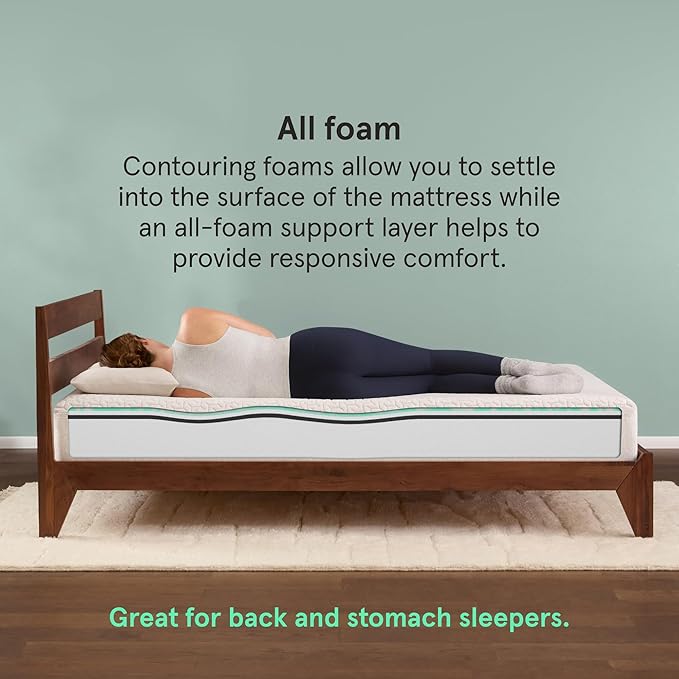 Kin By Tuft & Needle Medium Firm 10" Queen Adaptive Foam Mattress in a Box, Cooling Pressure Relief, Balanced Support, 100 Night Trial, Fiberglass-Free, CertiPUR-US, 10-Year Limited Warranty