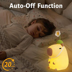 Attivolife Capybara Night Light for Kids, Cute Animal Soft Silicone LED Lamp with Dimmable and Timer, Portable Rechargeable Bedroom Bedside Table Decor, Birthday Christmas Gifts for Children Baby