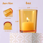 LETINE 36pcs Amber Votive Candle Holders - Glass Tea Light Candle Holders for Fall Table Decor,Boho Wedding Centerpieces, Boho Decor, Ideal for Halloween & Thanksgiving Decorations Indoor
