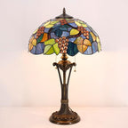 Tiffany Table Lamp Purple Stained Glass Desk Lamp 16X16X24Inches Grape Style Reading Light