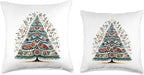 Scandinavian Nordic Winter Boho Christmas Tree Women Throw Pillow