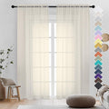 OVZME Cream Sheer Curtains 84 Inches Long 2 Panels - Soft Light Filtering Window Sheer Panels for Living Room/Bedroom, Top Dual Rod Pocket, 1 Pair, Each 42Wx84L Inches