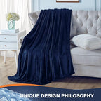 Walensee Fleece Blanket Plush Throw Fuzzy Lightweight (XL-Twin Size 66x90 Navy Blue) Super Soft Microfiber Flannel Blankets for Couch, Bed, Sofa Ultra Luxurious Warm and Cozy for All Seasons