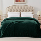 Exclusivo Mezcla Fleece Blanket King Size for Bed, Super Soft and Warm, All Season Use, Cozy, Plush, Lightweight, 90x104 Inches, Forest Green