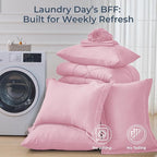 HEVUMYI Pink Queen Comforter Set - 7-Piece All Season Bed in a Bag Queen, Ultra Soft Bedding Set with Comforter, Flat Sheet, Fitted Sheet, Pillowcases, Pillow Shams, Pink