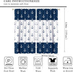 Anchor Pattern Curtains, Nautical Theme Navy Blue White Anchor Sea Life Adventure Print Blackout Window Treatments for Living Room Boys Men's Bedroom 42x54 Inch