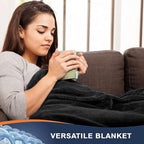 Walensee Fleece Blanket Plush Throw Fuzzy Lightweight (Queen Size 90x90 Black) Super Soft Microfiber Flannel Blankets for Couch, Bed, Sofa Ultra Luxurious Warm and Cozy for All Seasons