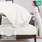 HEVUMYI Ivory King Comforter Set - 7-Piece All Season Bed in a Bag King, Ultra Soft Bedding Set with Comforter, Flat Sheet, Fitted Sheet, Pillowcases, Pillow Shams
