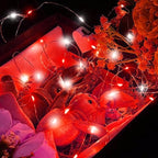 4-Pack 33FT 100 LED Fairy Lights Battery Operated with Remote Timer, Fairy Christmas String Lights for Bedroom Decor, Waterproof 8 Modes Twinkle Lights for Room Garden Party Wedding (Red and White)