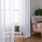OVZME White Sheer Curtains 84 inches Long 2 Panels Set, Sheer White Curtains for Living Room/Bedroom, Rod Pocket Light Filtering Sheer Drapes, Airy Lightweight Window Treatments, Each 42W x 84L