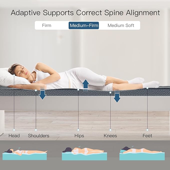 Airensky 4 Inch Memory Foam Mattress Topper, Cooling Gel Infused High Density Full (54"x75") Topper with Removable Cover, Bed Topper for Pressure Relief Back Pain, CertiPUR-US Certified, Gray