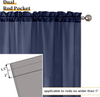Aiyufeng Navy Blue Sheer Curtains 90 inch Length 2 Panels Set, Airy Soft-Touching Rod Pocket Voile Drapes for Living Room/Bedroom, Each 42W x 90L