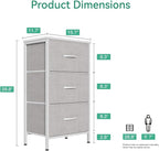 AODK Dresser for Bedroom Nightstand Small Dressers Chest of Drawers End Table for Living Room, Closet Dresser with 3 Storage Drawers Organizer Clothes, Light Grey