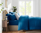 CozyLux Full Size Comforter Sets Teal, 7 Pieces Bed in a Bag, Teal Comforter Full Size, All Season Bedding Sets with Stitch Quilted Comforter, Flat Sheet, Fitted Sheet, Pillowcases