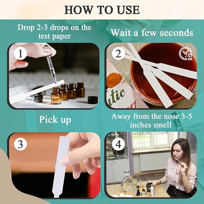 500 Pieces Perfume Tester Strips - Perfume Blotter Essential Oils Paper Test Strips -Premium Fragrance Tester Strips for Scent Evaluation - Fragrance Strips for Aromatherapy & Spice Oils (White)