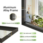 48”x 30” Black Bathroom Mirrors for Over Sink,Large Wall Mounted Rectangular Mirror, Metal Framed, Tempered Glass, Black Bathroom Vanity Mirror, Horizontal/Vertical