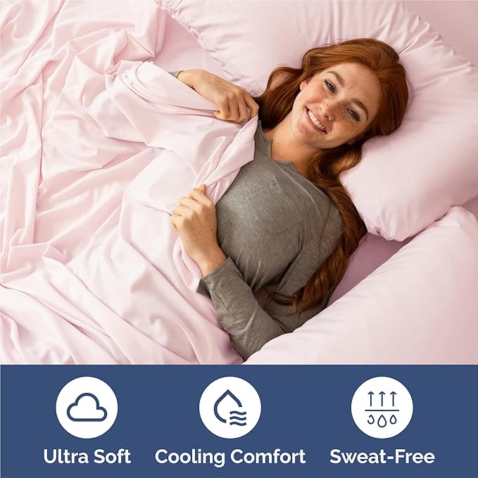 King Size 4 Piece Sheet Set - Comfy Breathable & Cooling Bed Sheets Set - Hotel Luxury Bedding for Women, Men, Kids, Teens, Boys & Girls - Deep Pockets, Soft, Wrinkle Free - Oeko-Tex - Lavender Pink
