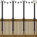 4 Pack 5Ft String Light Poles,Outside String Lights,Outdoor Light Poles,Metal Poles Stand for Patio,Backyard,Deck