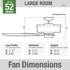 Hunter 52 inch Indoor Ceiling Fan No Light with Pull Chain - Ceiling Fan without Light, Standard Mount, 5 Blades, For Bedroom, Living Room, or Kitchen - Builder Elite 53241, Brushed Nickel