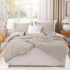Litanika Linen Super King Plus Comforter Set, 3 Pieces Linen Lightweight Solid Super King Plus Bedding Comforter Set, All Season Fluffy Bed Set (1 Comforter & 2 Pillowcases)