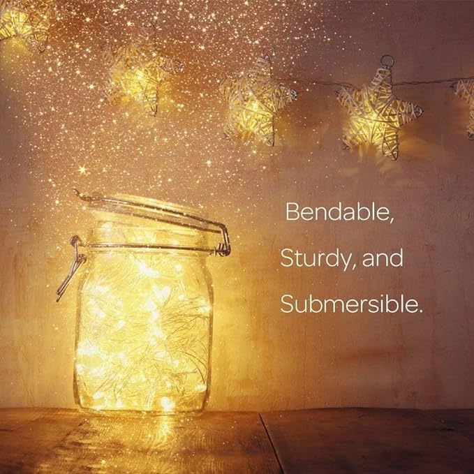ANJAYLIA 4 Pack Fairy Lights 16.4ft 50 LED String Lights Battery Operated Mini Twinkle Starry Lights for Wedding, Party, Christmas, Decor, Warm White