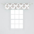 Ambesonne Vintage Nautical Tattoo Window Valance Pack of 2, Repetitive Anchor and Motif Maritime Pattern, Rod Pocket Curtain Valances for Kitchen Bedroom, 42" X 12", Pale Cinnamon Pale Grey