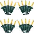 Brizled 4 Pack LED Christmas Lights, 100 LED 33ft Christmas String Lights, 120V UL Certified Connectable Xmas Tree Light Mini Xmas Light for Home Tree Patio Indoor and Outdoor Decorations, Warm White