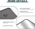 36" x 36"Bathroom Mirror, Matte Black Wall Mirror with Metal Frame, Decorative Rectangular Vanity Mirror for Bedroom Bathroom Living Room Entryway (Horizontal/Vertical)