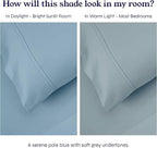 California Design Den Queen Sheet Set - Soft 400 Thread Count Sateen, Natural 100% Cotton Sheets for Queen Size Bed, Deep Pockets for a Snug Fit, Durable Bedding - Sky Blue