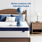Avenco Queen Mattress, 10 inch Queen Size Mattress with Smarts™ Coil Individual Pocket Spring for Silent Sleep and Strong Edge Support, Mattresses in a Box CertiPUR-US Certified