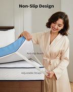 PERLECARE 4 Inch Firm Mattress Topper Queen, Cooling Gel-Infused & Bamboo Charcoal Memory Foam Bed Topper for Pressure Relief, High-Density Mattress Pad with Removable Cover, CertiPUR-US Certified