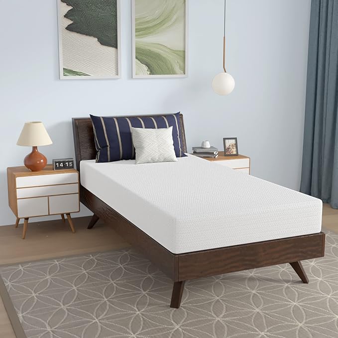 PayLessHere Memory Foam Mattress Cooling Gel Bamboo Charcoal Infused 8 inch CertiPUR-US Certified Breathable Bed Mattress Supportive & Pressure Relief,Fiberglass Free,White Twin