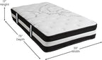 Flash Furniture Capri Comfortable Sleep 12" Hybrid Pocket Spring and Foam Mattress in a Box, Foam Pocket Spring Hybrid Mattress for Pressure Relief, Twin