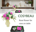 Artificial Flowers 25pcs Fake Roses, Hot Pink Foam Rose Faux Flower for DIY Wedding Bouquets Bridal Shower Centerpieces Floral Arrangements Home Decorations Party Backdrops Table
