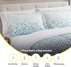 Sweet Home Collection 7 Piece Comforter Set Bag Solid Color All Season Soft Down Alternative Blanket & Luxurious Microfiber Bed Sheets, Genova, Queen