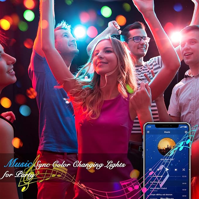 DAYBETTER Led Strip Lights Smart with App Control Remote, 5050 RGB for Bedroom, Music Sync Color Changing for Room Party 200 ft (4 Rolls of 50 ft)