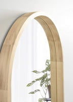 Kate and Laurel Hutton Modern Capsule Wall Mirror, 24 x 36, Natural Wood, Scandinavian Decorative Mirror for Wall
