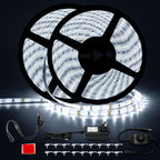50ft Waterproof LED Strip Lights, 6000K Daylight White IP44 Tape Light, 15M 12V Rope Light Strong 3M Adhesive, for Home,Kitchen, Patio, Balcony, Party, Wedding, Indoor and Outdoor Decor