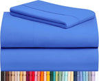 LuxClub 3 PC Sheet Set Bed Sheets Deep Pockets 16" Eco Friendly Wrinkle Free Cooling Machine Washable Hotel Bedding Silky Soft - Marine Blue Twin XL